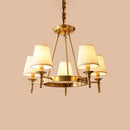 GobekUsa Gold Fabric Bedroom Chandelier - Minimalist Conic Ceiling Light Fixture