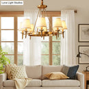 GobekUsa Gold Fabric Bedroom Chandelier - Minimalist Conic Ceiling Light Fixture