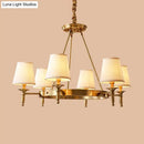 GobekUsa Gold Fabric Bedroom Chandelier - Minimalist Conic Ceiling Light Fixture