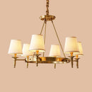 GobekUsa Gold Fabric Bedroom Chandelier - Minimalist Conic Ceiling Light Fixture