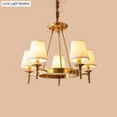 GobekUsa Gold Fabric Bedroom Chandelier - Minimalist Conic Ceiling Light Fixture