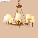 GobekUsa Gold Fabric Bedroom Chandelier - Minimalist Conic Ceiling Light Fixture