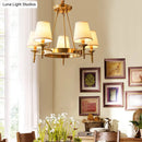 GobekUsa Gold Fabric Bedroom Chandelier - Minimalist Conic Ceiling Light Fixture