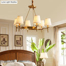 GobekUsa Gold Fabric Bedroom Chandelier - Minimalist Conic Ceiling Light Fixture