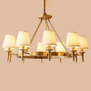 GobekUsa Gold Fabric Bedroom Chandelier - Minimalist Conic Ceiling Light Fixture