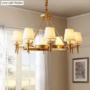 GobekUsa Gold Fabric Bedroom Chandelier - Minimalist Conic Ceiling Light Fixture