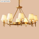 GobekUsa Gold Fabric Bedroom Chandelier - Minimalist Conic Ceiling Light Fixture
