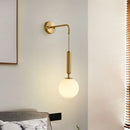 GobekUsa Minimalist Mini Globe Wall Sconce with Cream Glass and Gold Finish for 1-Bulb Wall Lighting