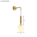 GobekUsa Minimalist Mini Globe Wall Sconce with Cream Glass and Gold Finish for 1-Bulb Wall Lighting
