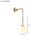 GobekUsa Minimalist Mini Globe Wall Sconce with Cream Glass and Gold Finish for 1-Bulb Wall Lighting