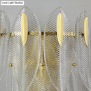 GobekUsa Prismatic Crystal Leaf Wall Sconce - Minimalist Gold Light Fixture (2 Lights)