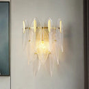 GobekUsa Prismatic Crystal Leaf Wall Sconce - Minimalist Gold Light Fixture (2 Lights)