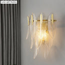 GobekUsa Prismatic Crystal Leaf Wall Sconce - Minimalist Gold Light Fixture (2 Lights)