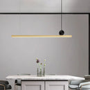 GobekUsa Minimalist Gold Finish Linear Pendant Lighting - 34.5"/46.5" Wide LED Acrylic Island Overhead Light