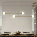 GobekUsa Minimalist Gold Finish Pendant Light with Opal Glass Shade – 4-Bulb Metallic Island Lamp