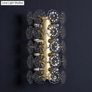GobekUsa Minimalist Gold Floral Sconce Light with Crystal Shade - Wall Mount Lighting for Bedroom