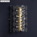 GobekUsa Minimalist Gold Floral Sconce Light with Crystal Shade - Wall Mount Lighting for Bedroom
