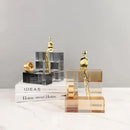 GobekUsa Geometric Stair Crystal Ornament Metal Gold Sculpture