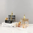GobekUsa Geometric Stair Crystal Ornament Metal Gold Sculpture