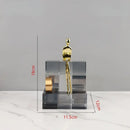 GobekUsa Geometric Stair Crystal Ornament Metal Gold Sculpture