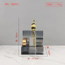GobekUsa Geometric Stair Crystal Ornament Metal Gold Sculpture