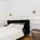 GobekUsa Transparent Glass Bedside LED Wall Lamp in Gold - Minimalist Sphere Wall Hanging Light