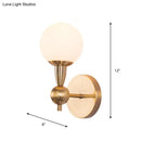 GobekUsa Minimalist Hand-Blown Glass Spherical Wall Sconce with Half-Bulb in Gold - Perfect for Bedrooms