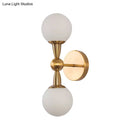 GobekUsa Minimalist Hand-Blown Glass Spherical Wall Sconce with Half-Bulb in Gold - Perfect for Bedrooms