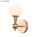 GobekUsa Minimalist Hand-Blown Glass Spherical Wall Sconce with Half-Bulb in Gold - Perfect for Bedrooms