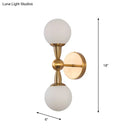 GobekUsa Minimalist Hand-Blown Glass Spherical Wall Sconce with Half-Bulb in Gold - Perfect for Bedrooms
