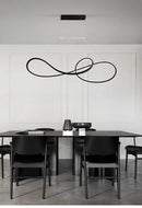 GobekUsa LED Strip Island Pendant Light - Minimalist Metal Dining Room Lighting Fixture