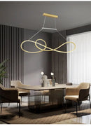 GobekUsa LED Strip Island Pendant Light - Minimalist Metal Dining Room Lighting Fixture