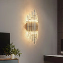 GobekUsa Minimalist LED Wall Sconce Light with K9 Crystal Strip - Rhombus Design for Living Room