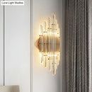 GobekUsa Minimalist LED Wall Sconce Light with K9 Crystal Strip - Rhombus Design for Living Room