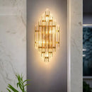 GobekUsa Minimalist LED Wall Sconce Light with K9 Crystal Strip - Rhombus Design for Living Room
