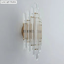 GobekUsa Minimalist LED Wall Sconce Light with K9 Crystal Strip - Rhombus Design for Living Room