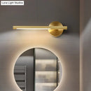 GobekUsa Minimalist Gold Metal Wall Lamp: 16"/25" LED Vanity Sconce Light with Acrylic Diffuser