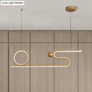 GobekUsa Minimalist Gold Linear LED Island Lighting for Restaurants - Metal Ceiling Hang Lamp