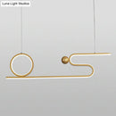 GobekUsa Minimalist Gold Linear LED Island Lighting for Restaurants - Metal Ceiling Hang Lamp
