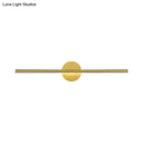 GobekUsa Minimalist LED Wall Sconce in Gold - Metal Linear & Round Vanity Light, 16"/23.5"/31.5" Wide