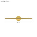 GobekUsa Minimalist LED Wall Sconce in Gold - Metal Linear & Round Vanity Light, 16"/23.5"/31.5" Wide