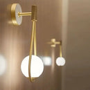 GobekUsa Glass Ball Golden LED Wall Lamp for Living Bedroom, Minimalist Nordic Design