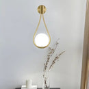 GobekUsa Glass Ball Golden LED Wall Lamp for Living Bedroom, Minimalist Nordic Design