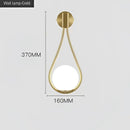 GobekUsa Glass Ball Golden LED Wall Lamp for Living Bedroom, Minimalist Nordic Design