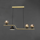 GobekUsa Minimalist Gold Metal Dining Pendant Lamp - Cone and Ball Hanging Island Light for Dining Room