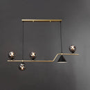 GobekUsa Minimalist Gold Metal Dining Pendant Lamp - Cone and Ball Hanging Island Light for Dining Room