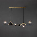 GobekUsa Minimalist Gold Metal Dining Pendant Lamp - Cone and Ball Hanging Island Light for Dining Room
