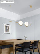 GobekUsa Sleek Metal Island Pendant - Elegant Glass Ceiling Light for Dining Table