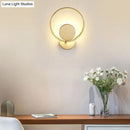 GobekUsa Golden Metal LED Sconce: Stylish Round Wall Mounted Lamp for Bedrooms