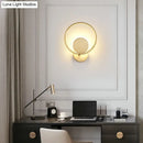 GobekUsa Golden Metal LED Sconce: Stylish Round Wall Mounted Lamp for Bedrooms